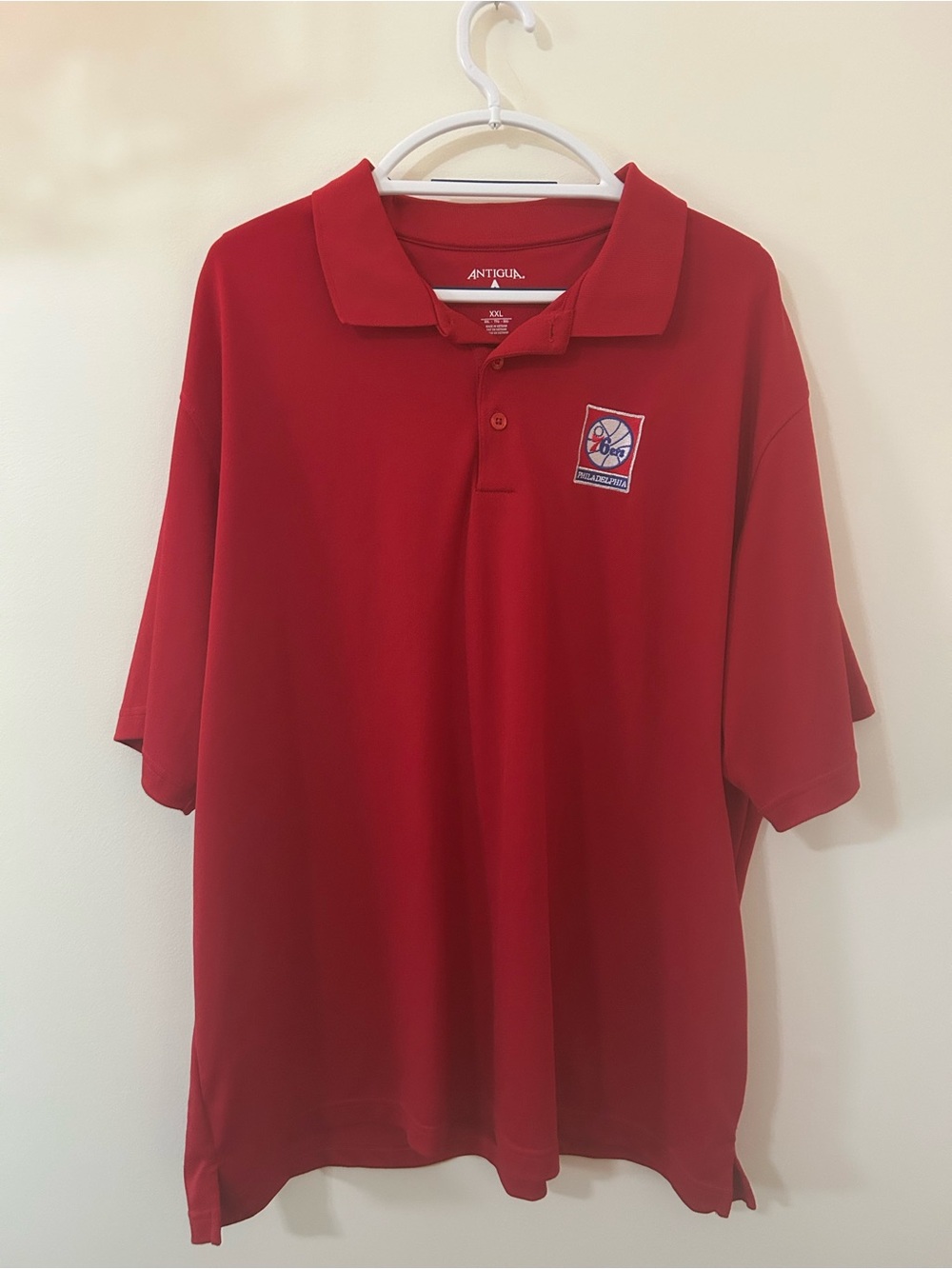 Philadelphia 76ers Mens XXL Red Polo Shirt Embroidered Logo